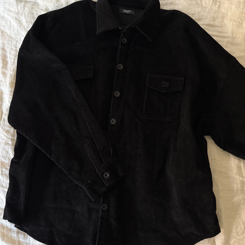 CSB oversized Black Corduroy button up S